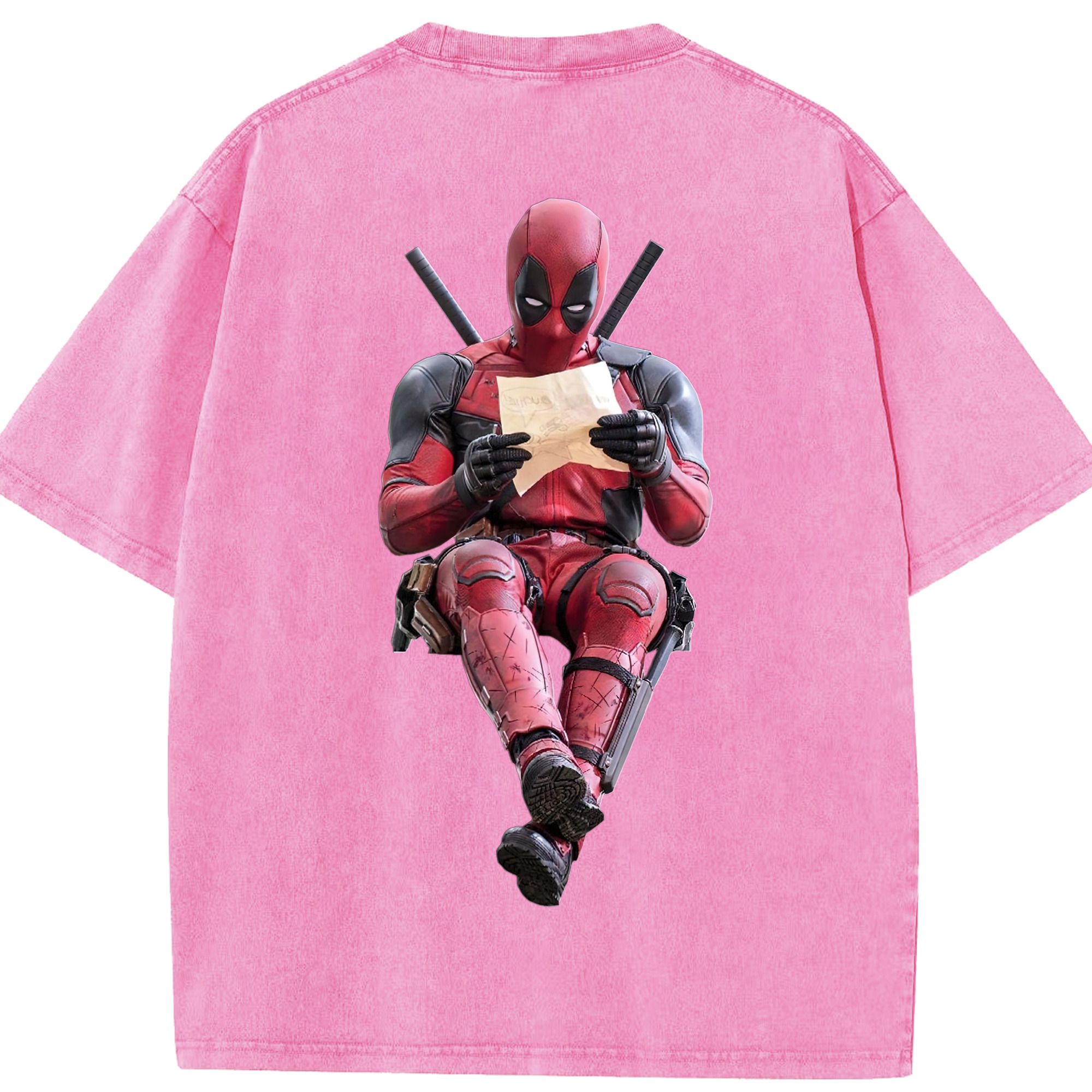 （画像用） Deadpool デッドプール 綿100% ヴィンテージ風 半袖Tシャツ（背面プリント）